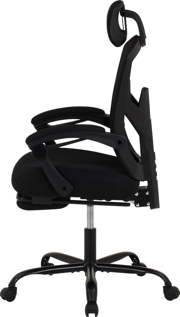 メッシュリクライニングチェア スリープ2 BK 3509F-1W ブラック 幅660×奥行665?1245×高さ1125?1220mm fj-37911の画像