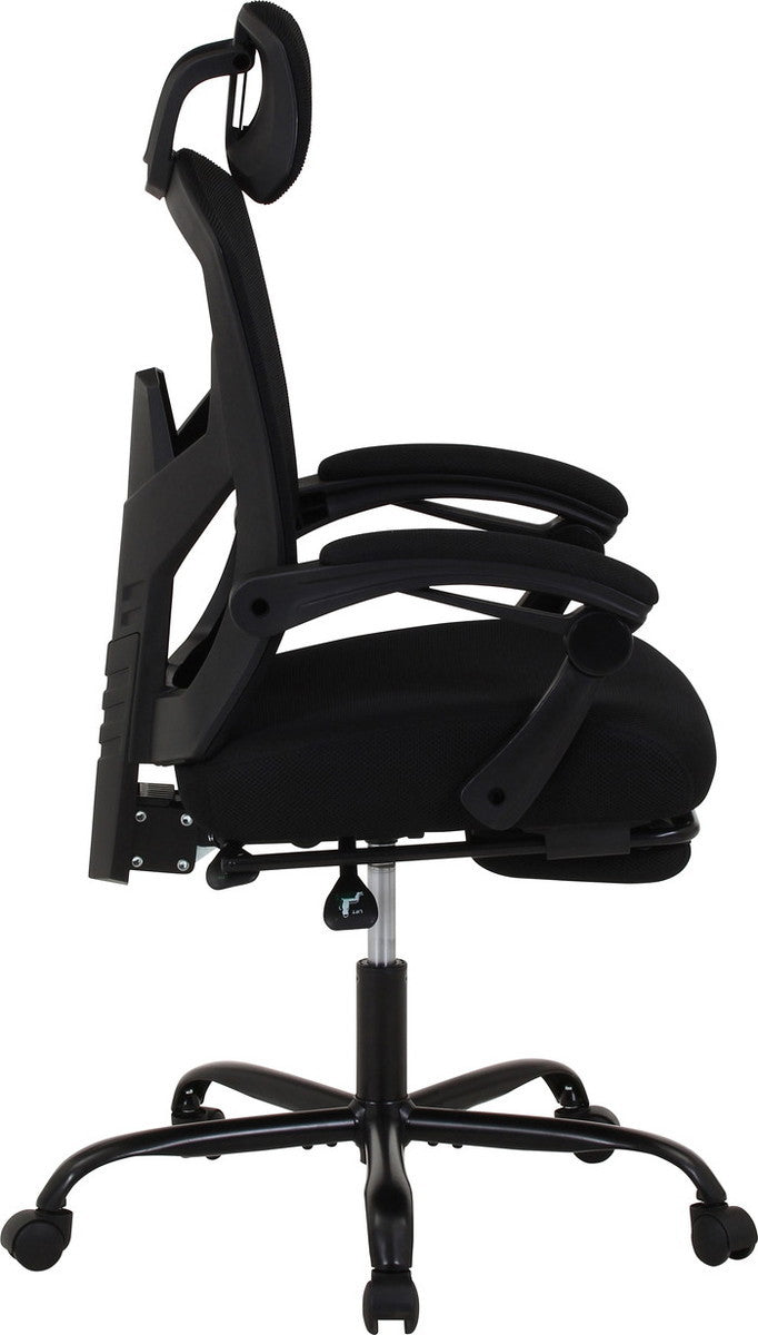 メッシュリクライニングチェア スリープ2 BK 3509F-1W ブラック 幅660×奥行665?1245×高さ1125?1220mm fj-37911の画像