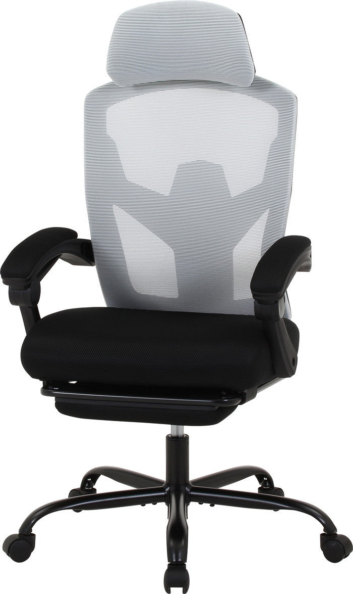 メッシュリクライニングチェア スリープ2 GY 3509F-1W グレｰ 幅660×奥行665?1245×高さ1125?1220mm fj-37912の画像