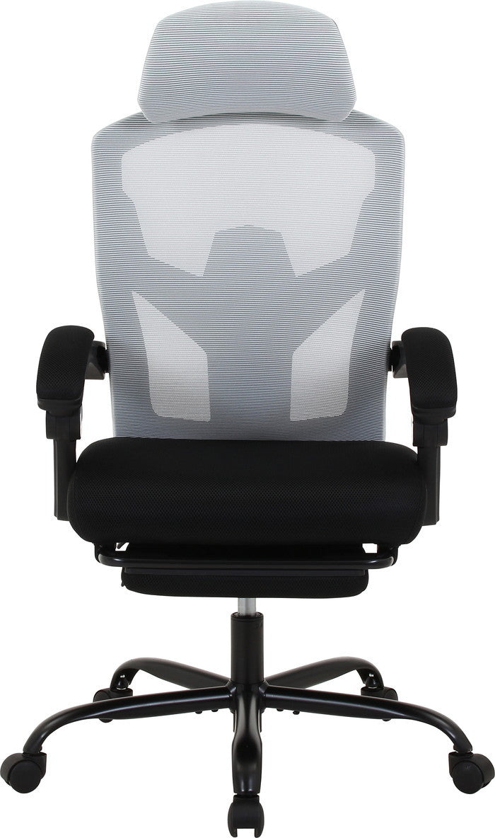 メッシュリクライニングチェア スリープ2 GY 3509F-1W グレｰ 幅660×奥行665?1245×高さ1125?1220mm fj-37912の画像