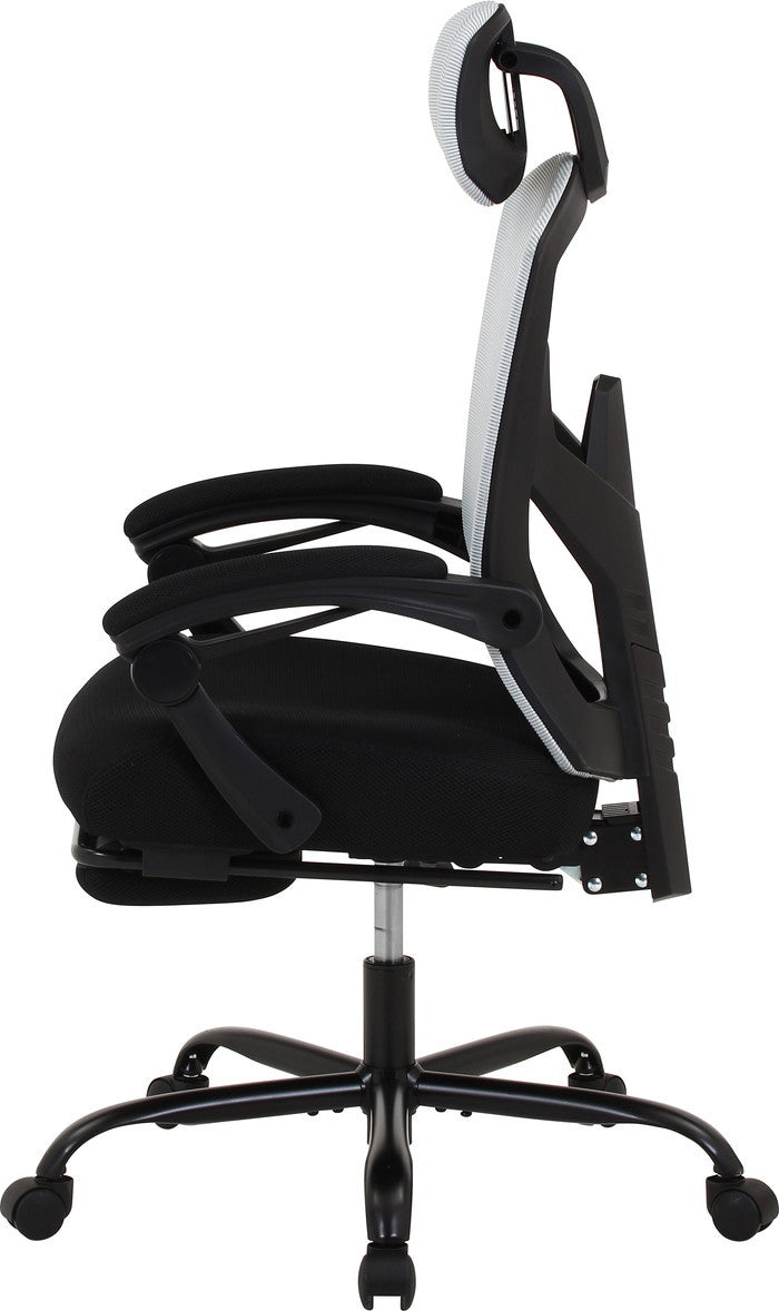 メッシュリクライニングチェア スリープ2 GY 3509F-1W グレｰ 幅660×奥行665?1245×高さ1125?1220mm fj-37912の画像