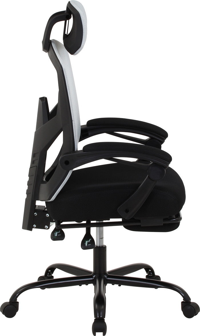 メッシュリクライニングチェア スリープ2 GY 3509F-1W グレｰ 幅660×奥行665?1245×高さ1125?1220mm fj-37912の画像