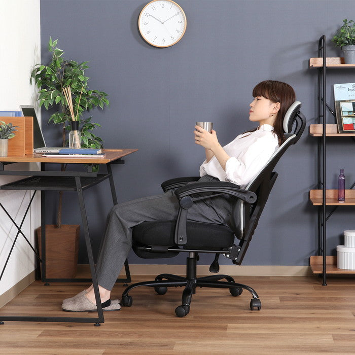 メッシュリクライニングチェア スリープ2 GY 3509F-1W グレｰ 幅660×奥行665?1245×高さ1125?1220mm fj-37912の画像