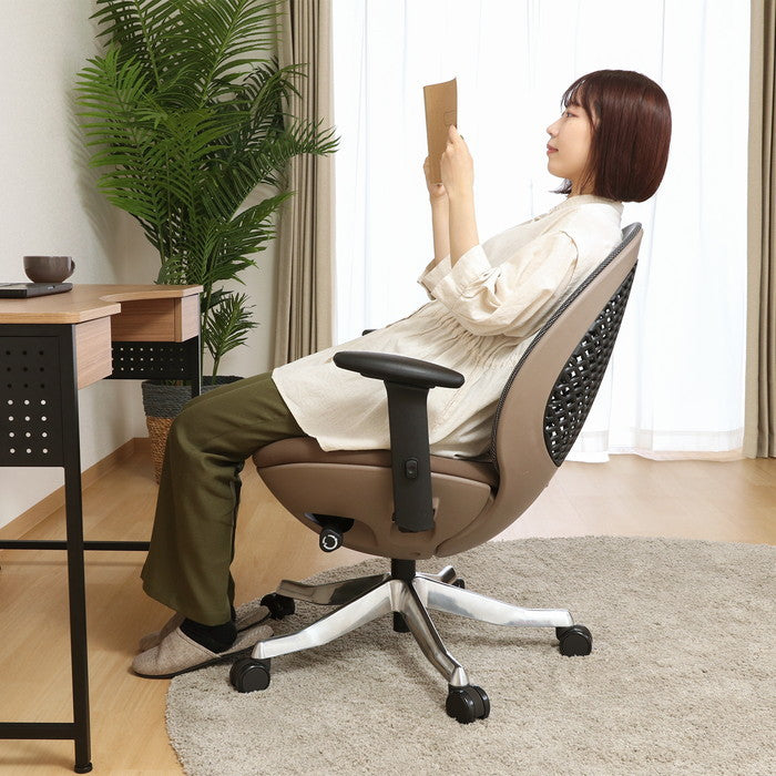 OVOチェア 肘付き BK TYJAVP ブラック 幅660×奥行655×高さ980?1075mm fj-37922の画像