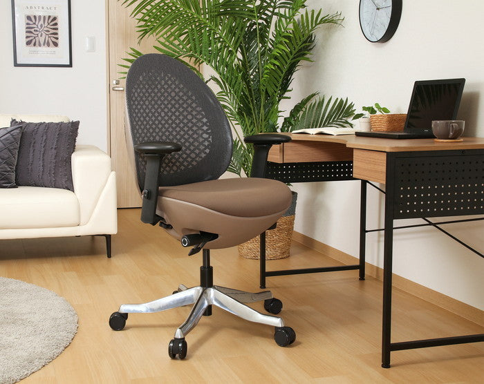 OVOチェア 肘付き BK TYJAVP ブラック 幅660×奥行655×高さ980?1075mm fj-37922の画像