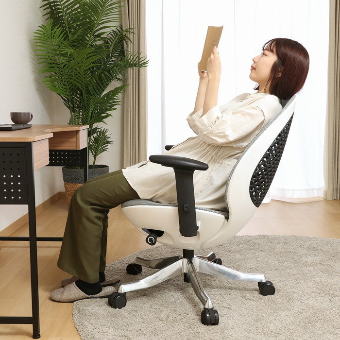 OVOチェア 肘付き WH PYJAVP ホワイト 幅660×奥行655×高さ980?1075mm fj-37923の画像