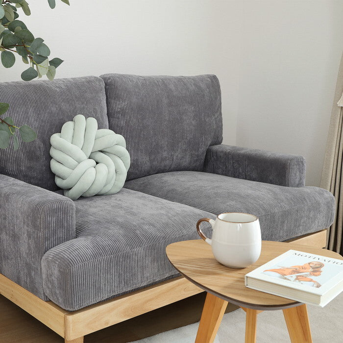 ラウンドクッション チャンキー 34×34cm GR 完成品 W340×D340×H100mm 0.65kg fj-37934の画像