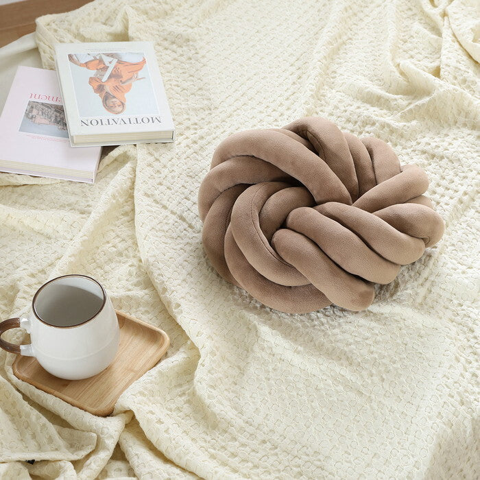 ラウンドクッション チャンキー 34×34cm BR 完成品 W340×D340×H100mm 0.65kg fj-37935の画像