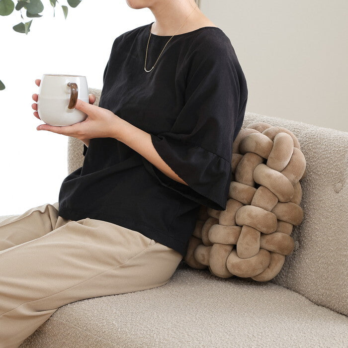 スクエアクッション チャンキー 34×34cm BR 完成品 W340×D340×H120mm 1kg fj-37938の画像