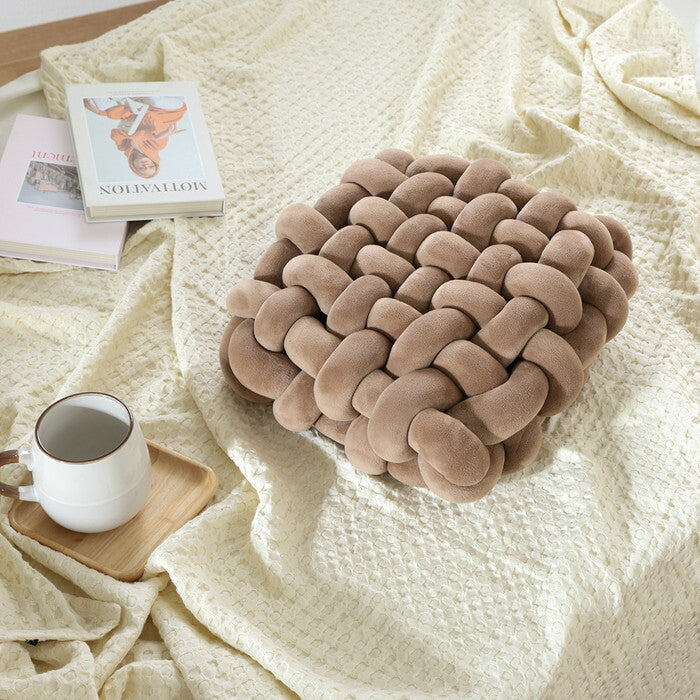 スクエアクッション チャンキー 34×34cm BR 完成品 W340×D340×H120mm 1kg fj-37938の画像