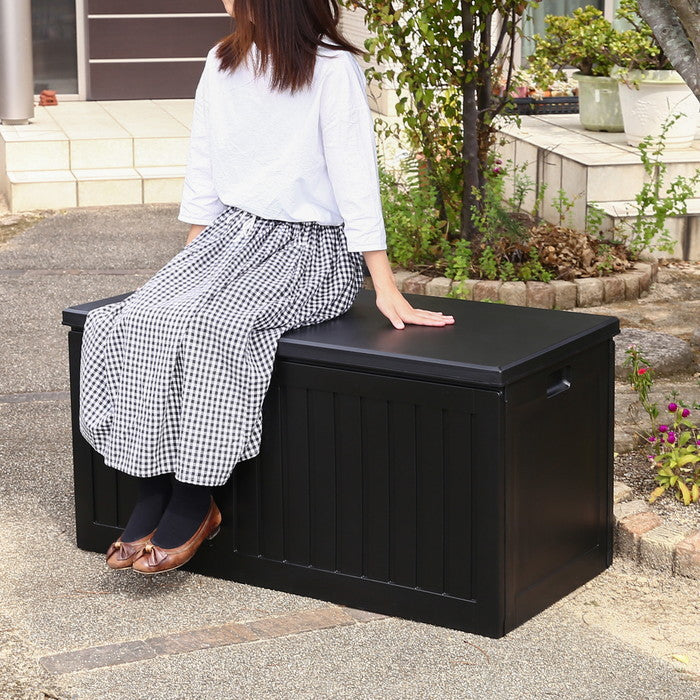 収納BOXベンチ BK 270L (38286) ブラック 1090 ×515 ×550 fj-38357