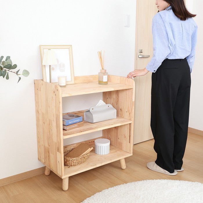 壁面収納ユニット ボトムラック ナチュラル 幅700×奥行400×高さ800mm NS 4860-1 fj-38391の画像