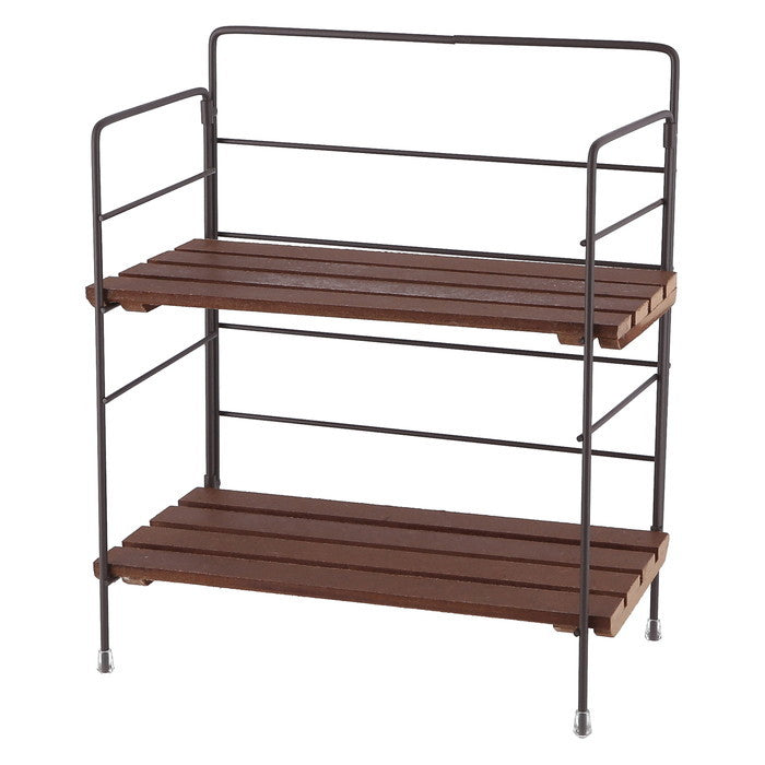 折りたたみ ラック フォールディング ラック リーブル BR 15401 ブラウン 幅250×奥行140×高さ290 fj-38497の画像