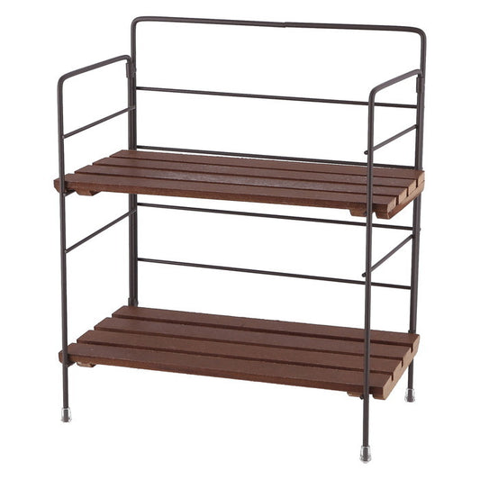 折りたたみ ラック フォールディング ラック リーブル BR 15401 ブラウン 幅250×奥行140×高さ290 fj-38497の画像