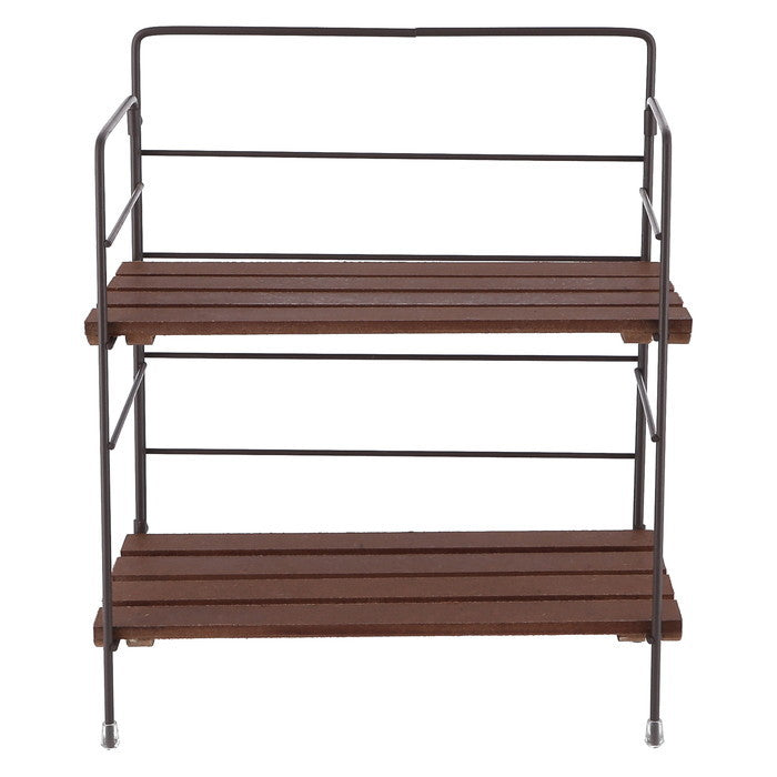 折りたたみ ラック フォールディング ラック リーブル BR 15401 ブラウン 幅250×奥行140×高さ290 fj-38497の画像