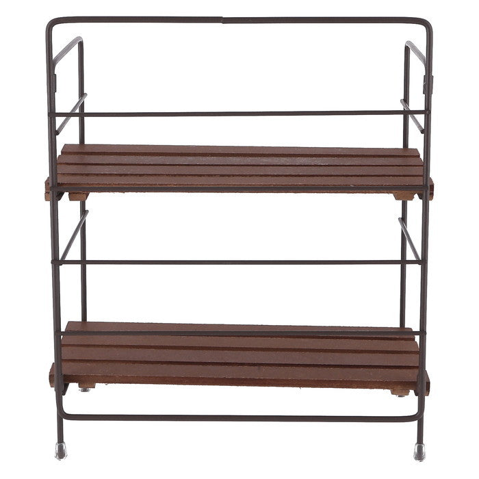 折りたたみ ラック フォールディング ラック リーブル BR 15401 ブラウン 幅250×奥行140×高さ290 fj-38497の画像