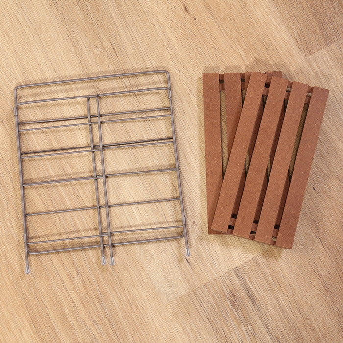 折りたたみ ラック フォールディング ラック リーブル BR 15401 ブラウン 幅250×奥行140×高さ290 fj-38497の画像