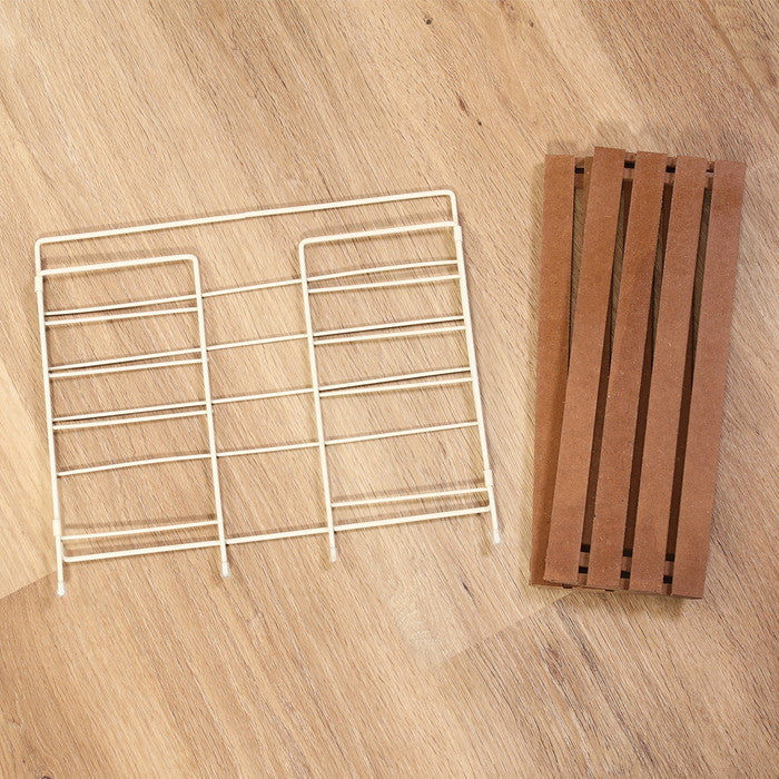 折りたたみ ラック フォールディング ラック リーブル ワイド IV 15402 アイボリー 幅350×奥行140×高さ290 fj-38498の画像