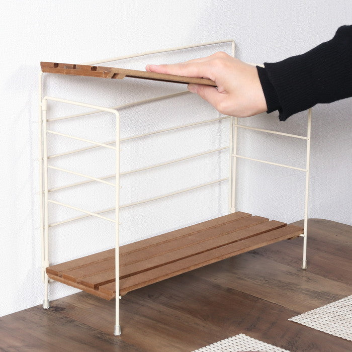 折りたたみ ラック フォールディング ラック リーブル ワイド IV 15402 アイボリー 幅350×奥行140×高さ290 fj-38498の画像