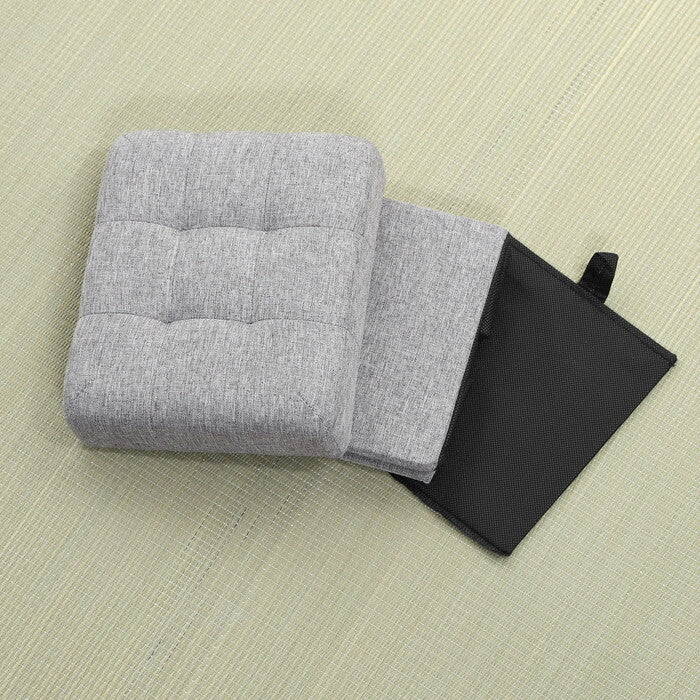 スツール 正座椅子 にもなる 収納 グレー 組立品 W200×D170×H150mm 0.47kg fj-38616の画像