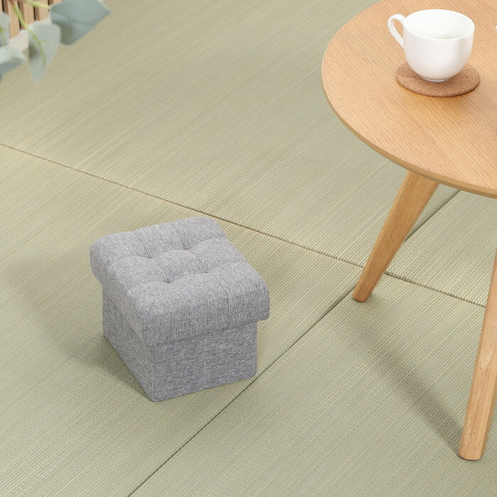 スツール 正座椅子 にもなる 収納 グレー 組立品 W200×D170×H150mm 0.47kg fj-38616の画像