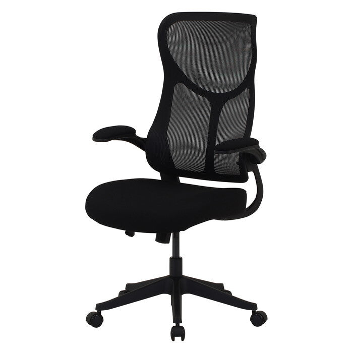 ハイバック メッシュチェア エアロ BK ブラック 組立品 W650×D660×H1070-1150mm 11.6kg fj-38620の画像