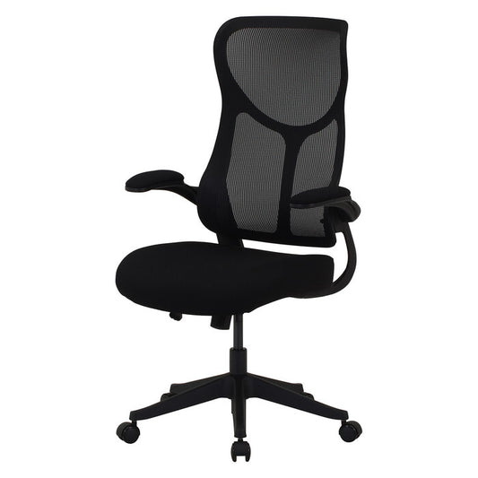 ハイバック メッシュチェア エアロ BK ブラック 組立品 W650×D660×H1070-1150mm 11.6kg fj-38620の画像