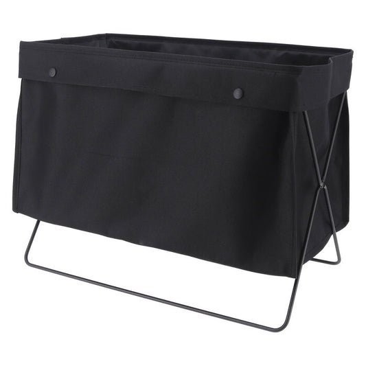 折りたためる 荷物収納 バスケット ブラック 完成品 W430×D30-240×H320-410mm 0.72kg fj-38632の画像