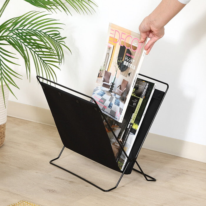 折りたためる 荷物収納 スタンド ブラック 完成品 W355×D75-290×H315-390mm 0.62kg fj-38634の画像