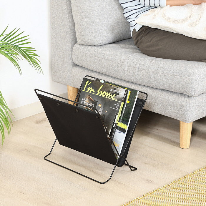 折りたためる 荷物収納 スタンド ブラック 完成品 W355×D75-290×H315-390mm 0.62kg fj-38634の画像