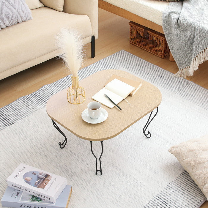 ねこ脚テーブル 6048 ナチュラル 木目 ナチュラル 幅600×奥行480×高さ315mm fj-38714の画像