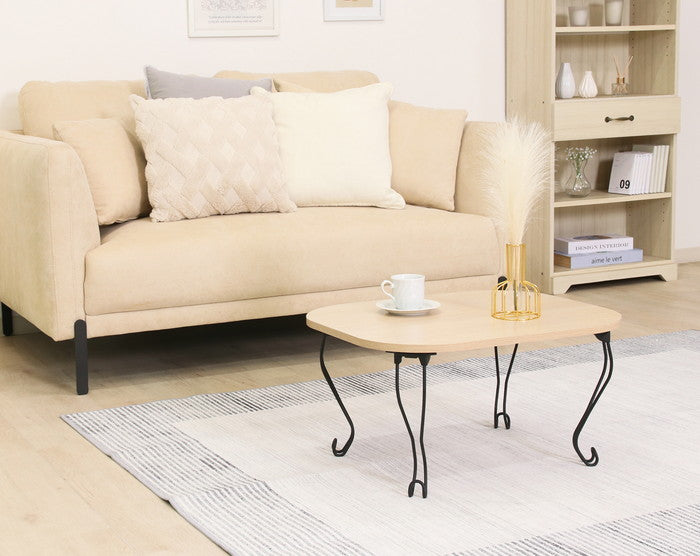 ねこ脚テーブル 6048 ナチュラル 木目 ナチュラル 幅600×奥行480×高さ315mm fj-38714の画像