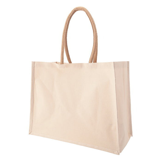 コットンバッグ L NA 完成品 W460×D220×H365mm 0.26kg fj-38721の画像