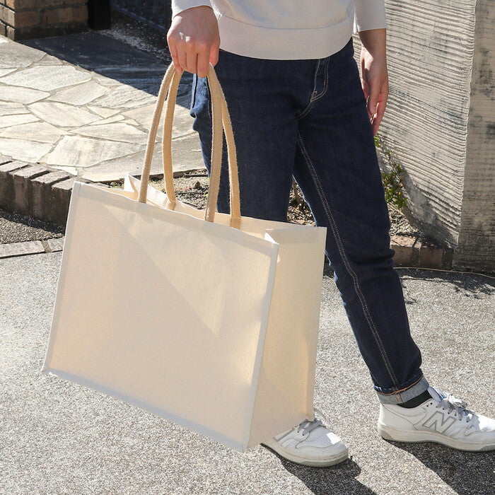 コットンバッグ L NA 完成品 W460×D220×H365mm 0.26kg fj-38721の画像