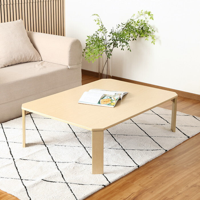 ローテーブル UVモダンローテーブル エルフ ホワイトオーク 105x75 完成品 W1050×D750×H317mm 12.2kg fj-38826の画像