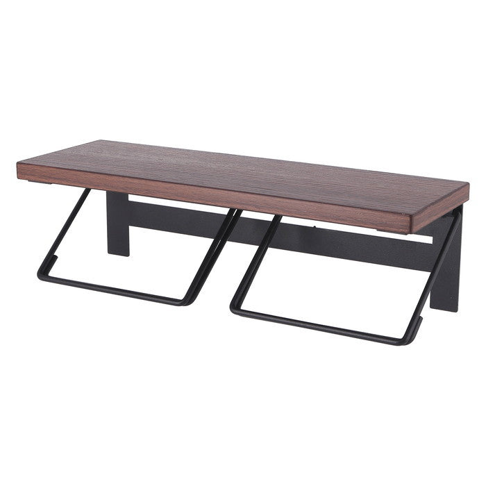 トイレットペーパー ホルダー 2ロール BR×BK ブラウン×ブラック 幅300×奥行100×高さ90 fj-38996の画像