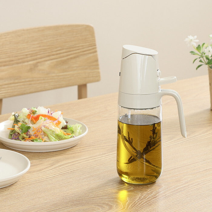 オイルディスペンサー 2way 500ml グレージュ 完成品 W80×D110×H225mm 0.29kg fj-39264の画像