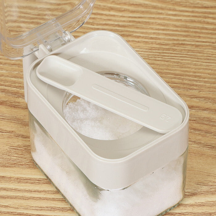 調味料入れ スプーンが置ける 250ml グレージュ 完成品 W131×D74×H92mm 0.31kg fj-39268の画像