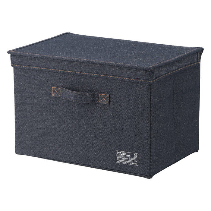 LB デニム調 インナーボックス 蓋付 ブルー 幅380×奥行260×高さ260 fj-39810の画像