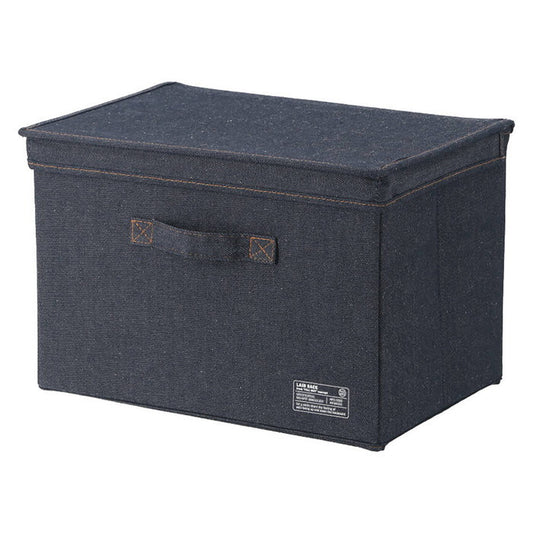 LB デニム調 インナーボックス 蓋付 ブルー 幅380×奥行260×高さ260 fj-39810の画像