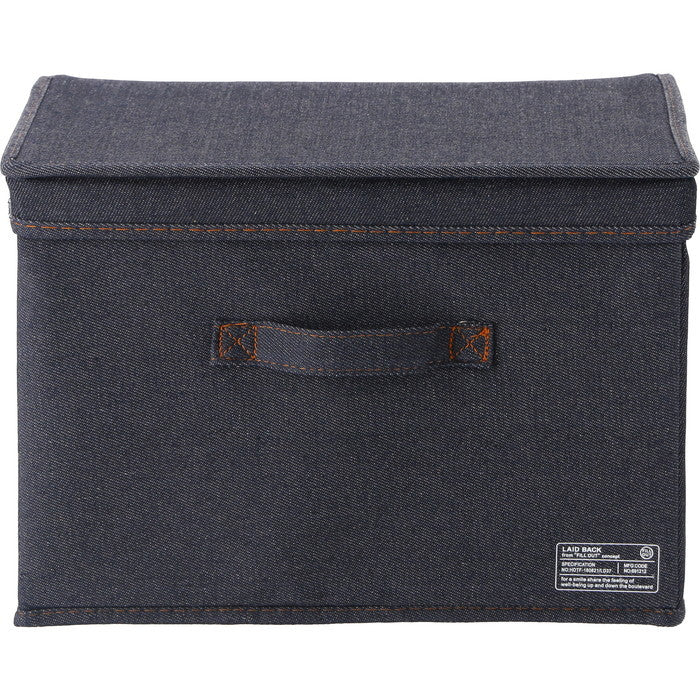 LB デニム調 インナーボックス 蓋付 ブルー 幅380×奥行260×高さ260 fj-39810の画像