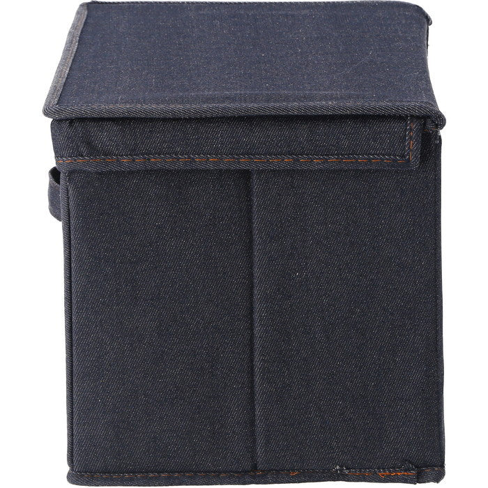 LB デニム調 インナーボックス 蓋付 ブルー 幅380×奥行260×高さ260 fj-39810の画像