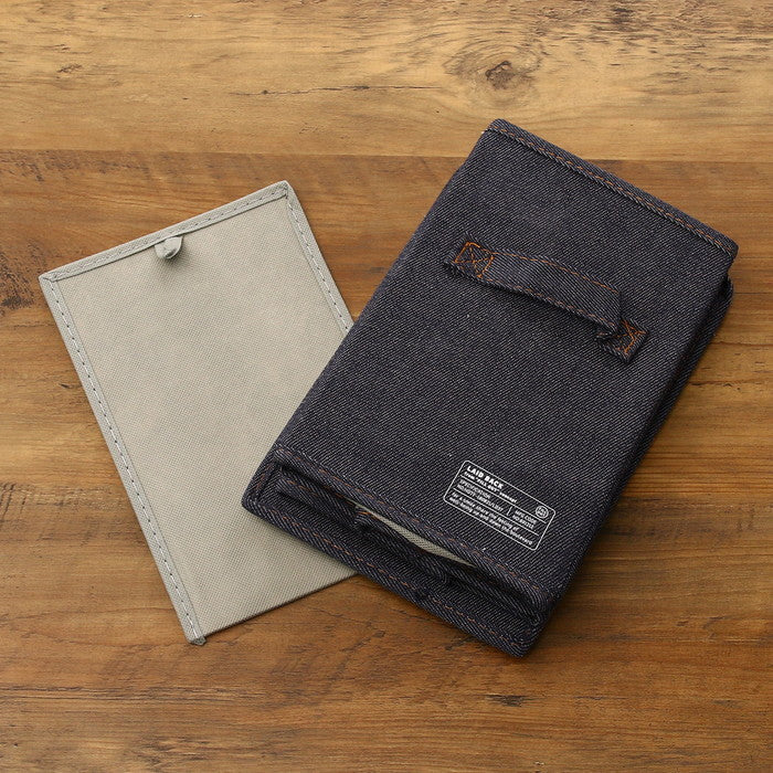 LB デニム調 インナーボックス 縦ハーフ 蓋付 ブルー 幅180×奥行260×高さ260 fj-39813の画像