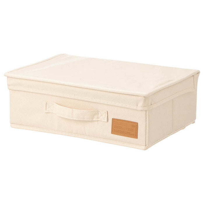 インナーボックス LB キャンバス調 横ハーフ蓋付 アイボリー 完成品 W380×D260×H130mm 0.6kg fj-39817の画像