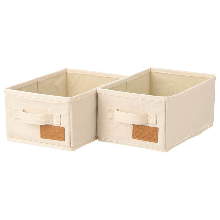 インナーボックス LB キャンバス調 クォーター2Pセット アイボリー 完成品 W180×D260×H130mm 0.5kg fj-39819の画像