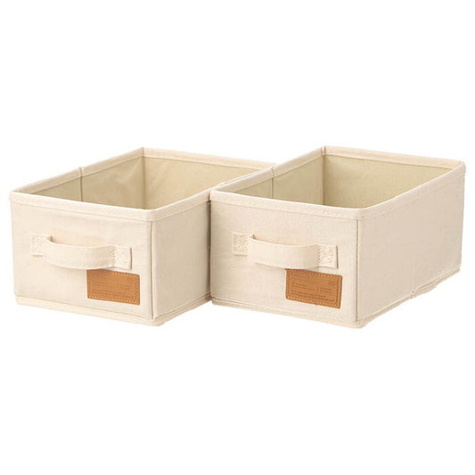インナーボックス LB キャンバス調 クォーター2Pセット アイボリー 完成品 W180×D260×H130mm 0.5kg fj-39819の画像