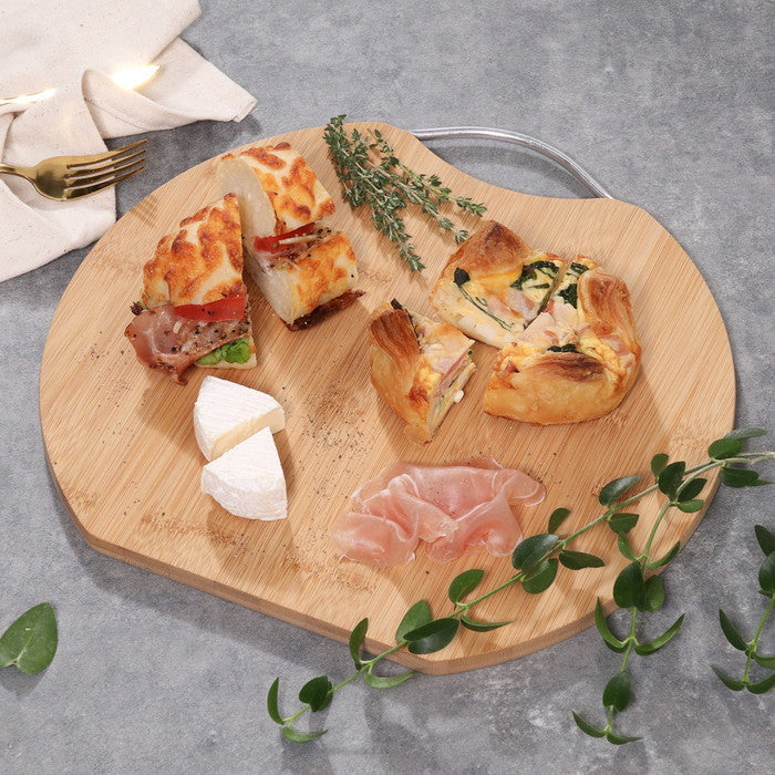 バンブー カッティング ボード D型 32cm ナチュラル 幅320×奥行300×高さ12 fj-40113の画像