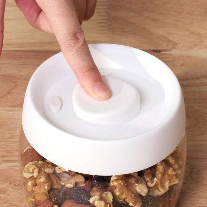 キャニスター PUSH 空気が抜ける 400ml ホワイト 完成品 W109×D109×H91mm 0.14kg fj-40697の画像