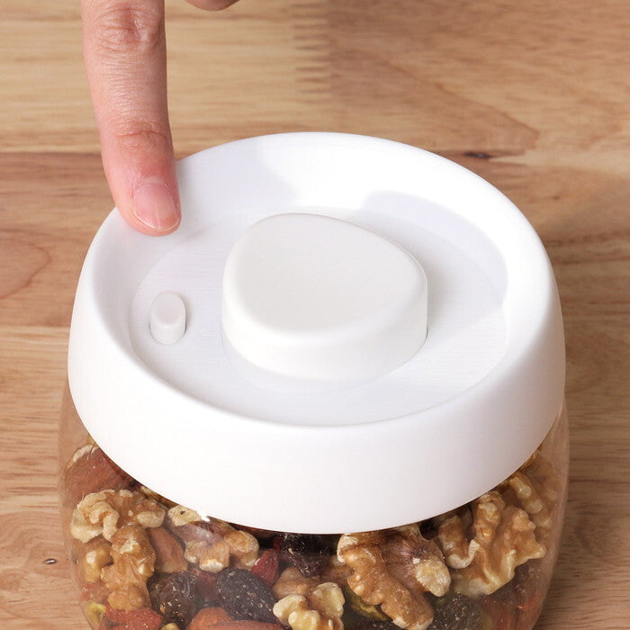 キャニスター PUSH 空気が抜ける 400ml ホワイト 完成品 W109×D109×H91mm 0.14kg fj-40697の画像
