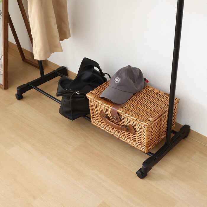 ハンガーラック インテリアに馴染む AURA ワイド ブラック 組立品 W1075×D425×H1500mm 2.37kg fj-41015の画像
